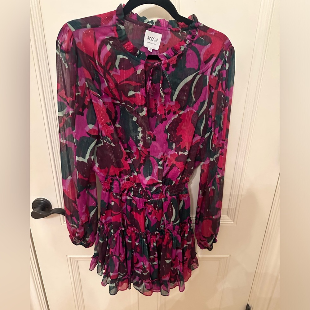 Misa Los Angeles Lorena Long-Sleeve Floral Mini Dress